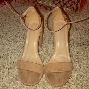 suede nude heels
